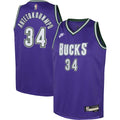 Giannis Antetokounmpo Milwaukee Bucks Nike Youth 2022/23 Swingman Jersey Purple - Classic Edition