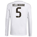 Jude Bellingham Los Merengues adidas Youth 2025/26 Home Replica Long Sleeve Jersey - White