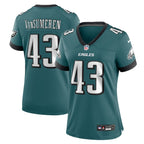 Ben VanSumeren Philadelphia Eagles Nike Women's Team Game Jersey - Midnight Green