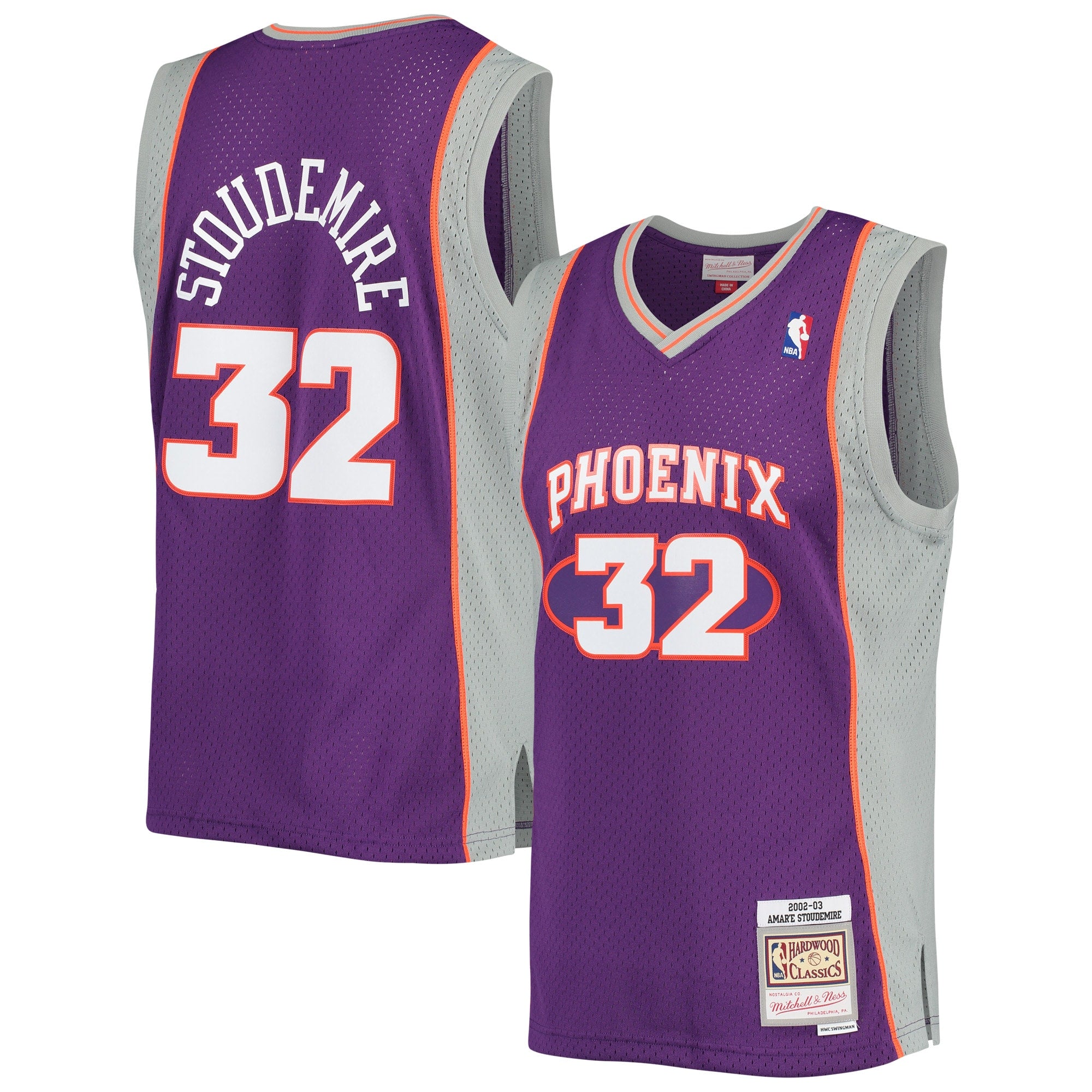 Amar'e Stoudemire Phoenix Suns 2001/02 Hardwood Classics Swingman Jersey - White/Purple