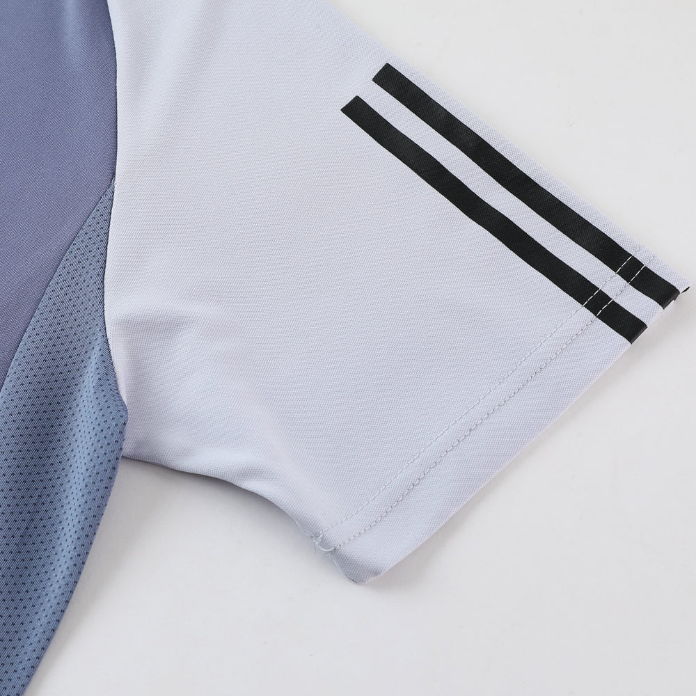 Adidas Short Sleeve Training Jersey Set - AD03- Light Grey/White