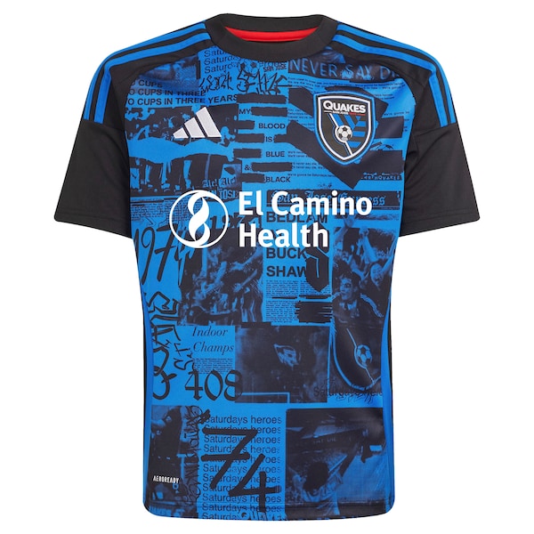 Cristian Arango San Jose Earthquakes adidas Youth 2025 Headliner Replica Player Jersey - Black