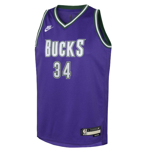 Giannis Antetokounmpo Milwaukee Bucks Nike Youth 2022/23 Swingman Jersey Purple - Classic Edition