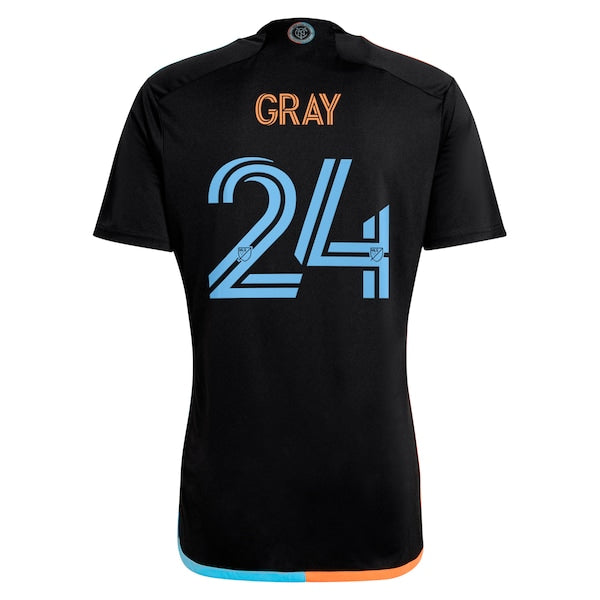 Tayvon Gray New York City FC adidas 2024 24/7 Kit Replica Player Jersey - Black
