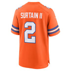 Patrick Surtain II Denver Broncos Nike Mile High Collection 1977 Throwback Player Game Jersey - Orange