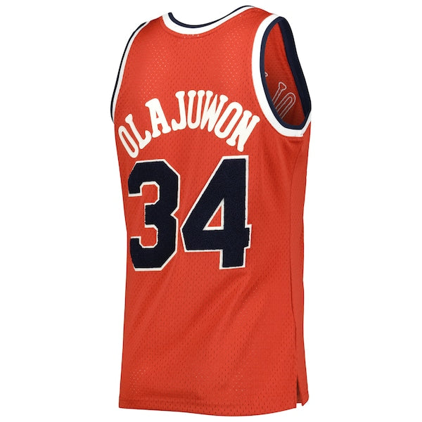 Hakeem Olajuwon Houston Rockets 1993/94 Hardwood Classics Off-Court Swingman Jersey - Red