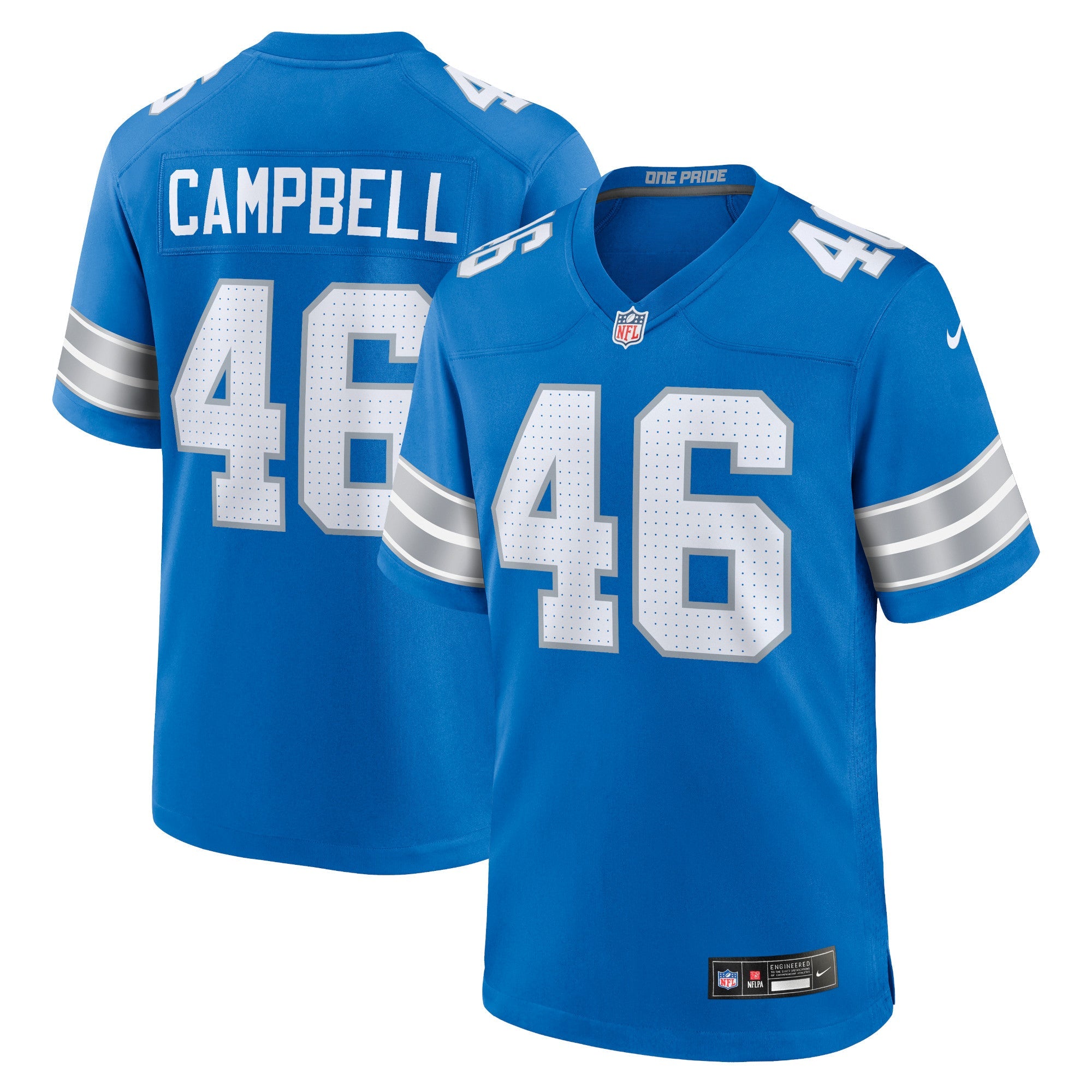 Jack Campbell Detroit Lions Nike White Game Jersey -  White/Blue/Black