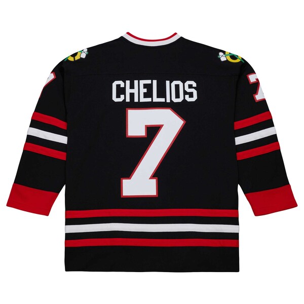 Chris Chelios Chicago Blackhawks  1997/98 Captain Patch Blue Line Player Jersey - Black