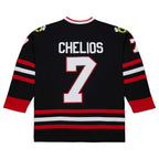 Chris Chelios Chicago Blackhawks  1997/98 Captain Patch Blue Line Player Jersey - Black