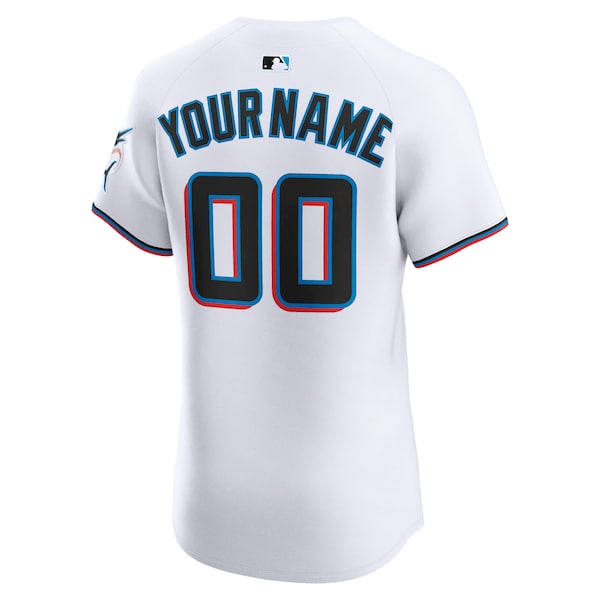 Miami Marlins Nike Home Elite Custom Jersey - White