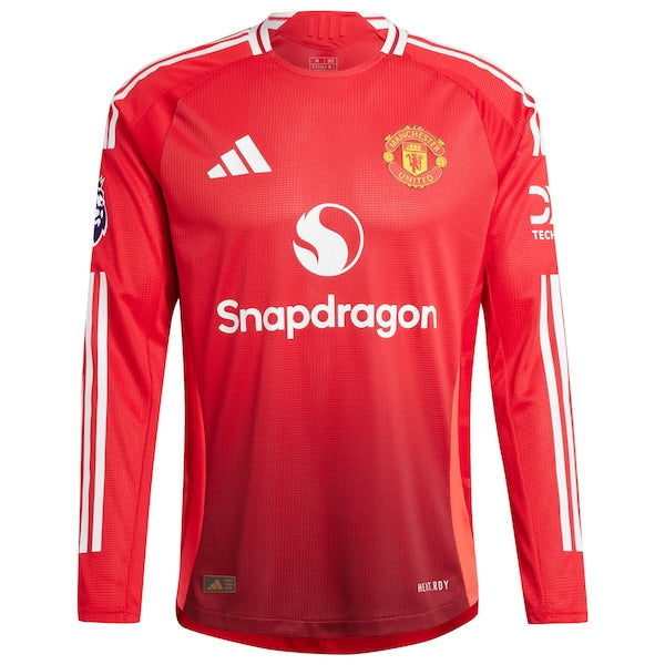 Alejandro Garnacho Manchester United 2024/25 Home Authentic Long Sleeve Player Jersey - Red