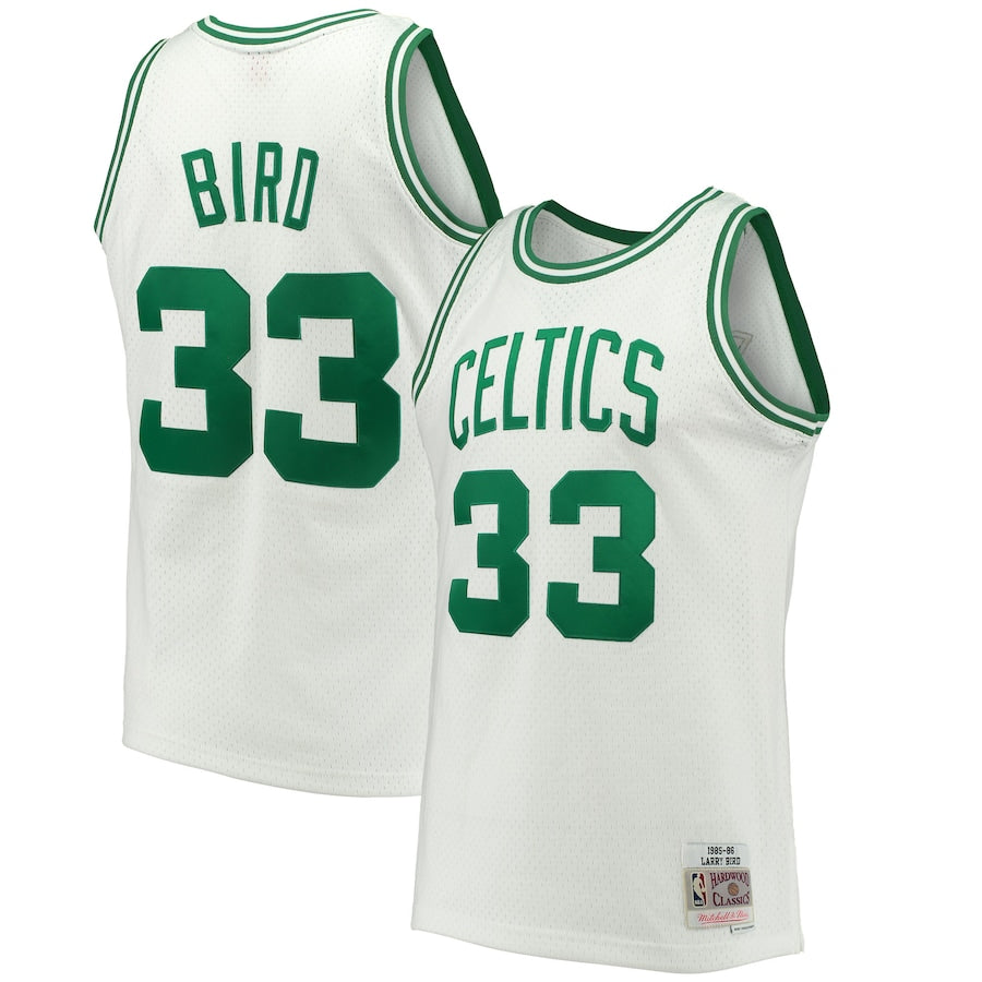 Larry Bird Boston Celtics Hardwood Classics Youth's Swingman Jersey - Kelly Green/White