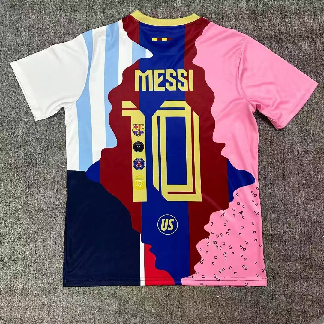 Lionel Messi Commemorative All Club Football Logo Limited Edition Jersey
