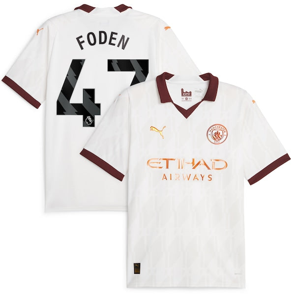 Phil Foden Manchester City Puma 2023/24 Away Replica Player Jersey - White