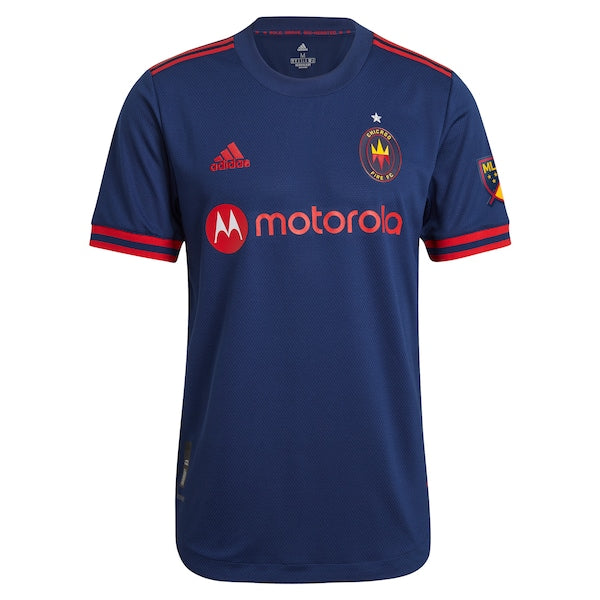 Chicago Fire adidas 2021 Primary Authentic Custom Jersey - Navy