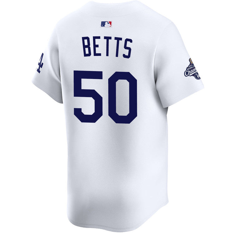 Mookie Betts Los Angeles Dodgers Nike Home 2025 World Series Champions Limited Jersey - White