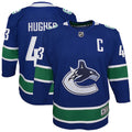 Quinn Hughes Vancouver Canucks Youth Home Premier Player Jersey - Blue