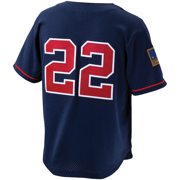 Bo Jackson California Angels Cooperstown Collection Mesh Batting Practice Button-Up Jersey - Navy