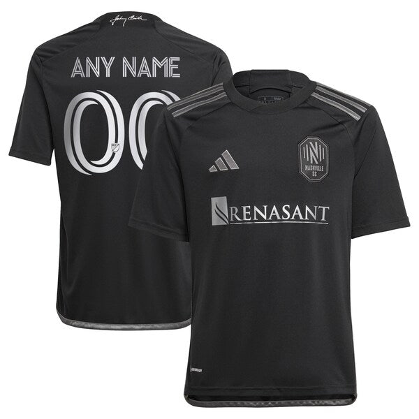 Nashville SC adidas Youth 2024 Man In Black Kit Replica Custom Jersey - Black