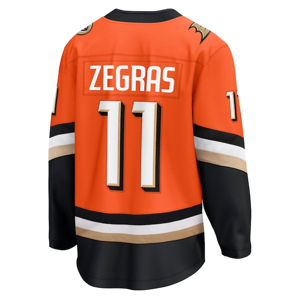 Trevor Zegras Anaheim Ducks  Home Premier Breakaway Player Jersey - Orange/Black