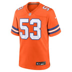 Randy Gradishar Denver Broncos Nike Mile High Collection 1977 Throwback Retired Player Game Jersey - Orange