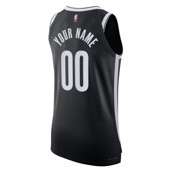 Brooklyn Nets Nike 2021/22 Diamond Authentic Custom Jersey - Icon Edition - Black