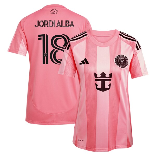 Jordi Alba Inter Miami CF adidas Women's 2025 Euforia Replica Player Jersey - Light Pink