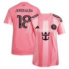 Jordi Alba Inter Miami CF adidas Women's 2025 Euforia Replica Player Jersey - Light Pink