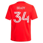 Chris Brady Chicago Fire adidas Youth 2024 Return To Red Replica Player Jersey – Red