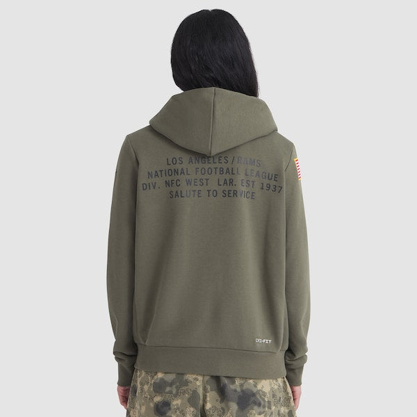 Los Angeles Rams Nike Women's 2025 Salute to Service Sideline Standard Issue Dri-FIT Hoodie - Olive