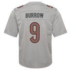 Joe Burrow Cincinnati Bengals Nike Youth Atmosphere Game Jersey - Gray