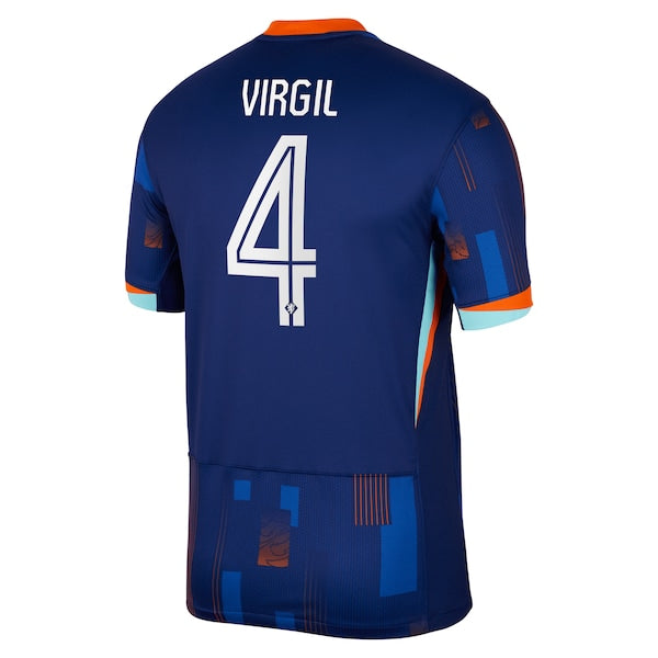 Virgil van Dijk Netherlands National Team Nike 2024 Away Replica Jersey - Blue/Orange
