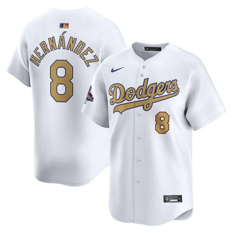 Enrique Hernández Los Angeles Dodgers Nike 2025 Gold World Series Champions Limited Jersey - White