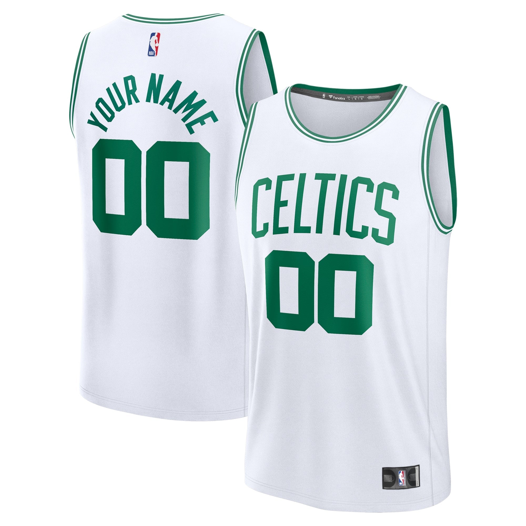 Boston Celtics  Fast Break Custom Jersey - Icon Edition - Kelly Green/White/Black
