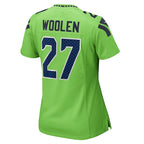 Tariq Woolen Seattle Seahawks Nike Women's  Game Jersey - Neon Green/Navy/Royal