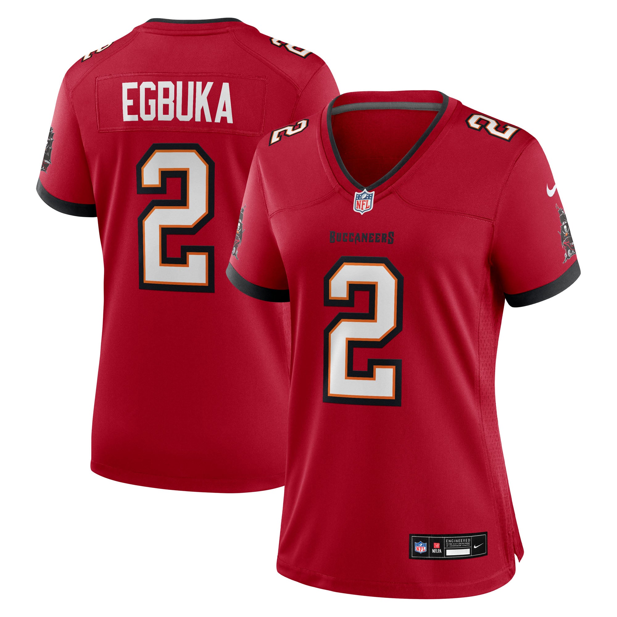 Emeka Egbuka  Tampa Bay Buccaneers Nike Women's Alternate 2  Game Jersey - Creamsicle/White/Red