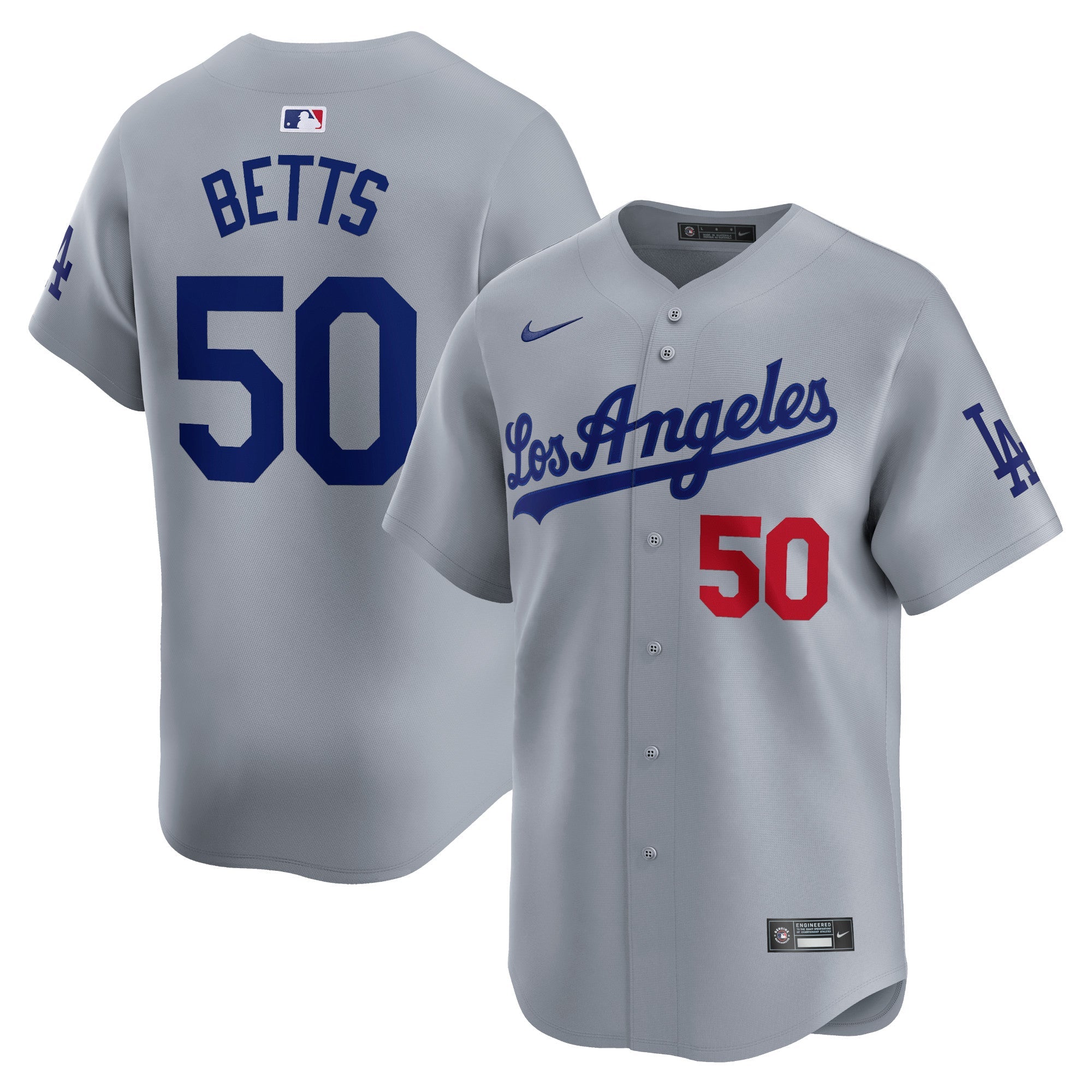 Mookie Betts Los Angeles Dodgers Nike Home Limited Player Jersey - White/Gray