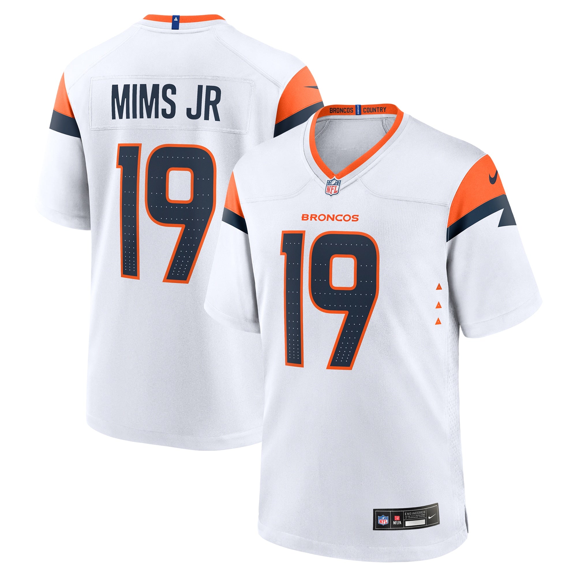 Marvin Mims Jr Denver Broncos Nike Team Game Jersey -  Orange/White/Navy