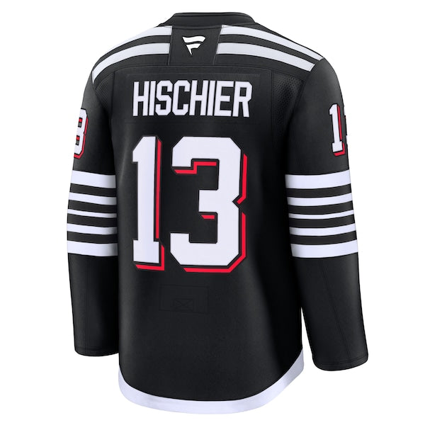 Nico Hischier New Jersey Devils  Alternate Premium Jersey - Black/Red/White