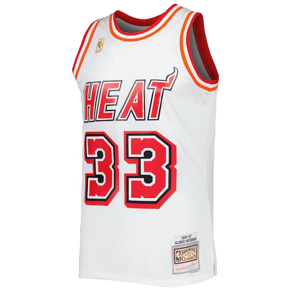 Alonzo Mourning Miami Heat Hardwood Classics Swingman Jersey - White
