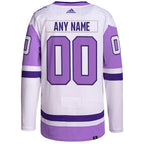 Minnesota Wild adidas Hockey Fights Cancer Primegreen Authentic Custom Jersey - White/Purple
