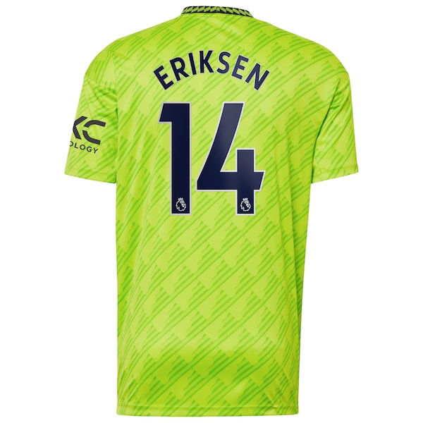 Christian Eriksen Manchester United adidas 2022/23 Third Replica Player Jersey - Neon Green