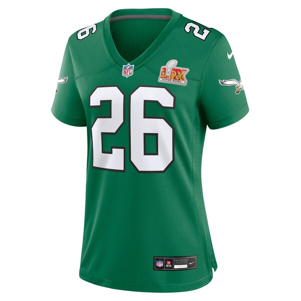 Saquon Barkley Philadelphia Eagles Nike Women's Super Bowl LIX 2nd Alternate Game Jersey - Kelly Green