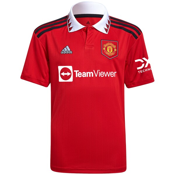 Luke Shaw Manchester United adidas Youth 2022/23 Home Replica Player Jersey - Red