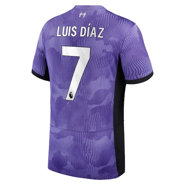 Luis Diaz Liverpool Nike Youth 2023/24 Third Stadium Replica Player Jersey - Purple