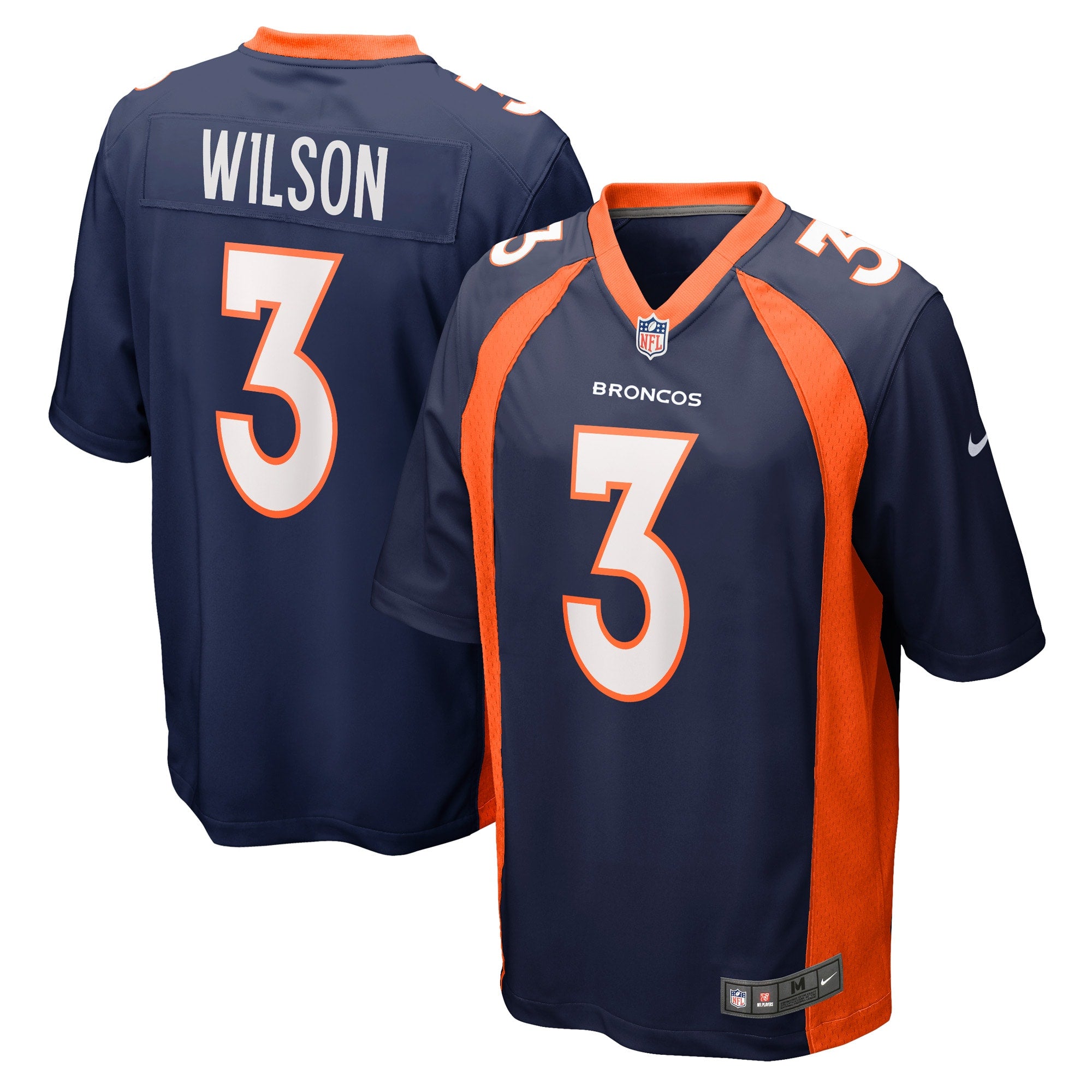 Russell Wilson Denver Broncos Nike Game Jersey - White/Navy/Orange