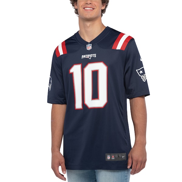 Mac Jones New England Patriots Nike Player Game Jersey - Navy/Red/White
