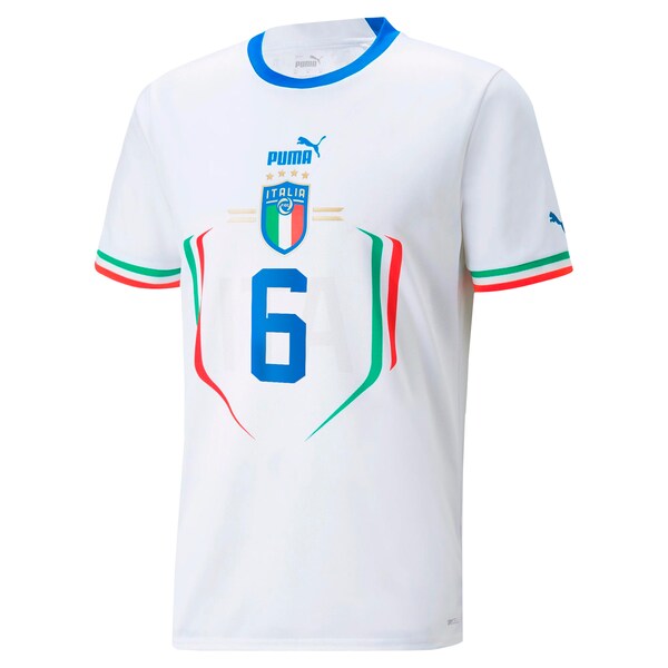 Marco Verratti Italy National Team Puma Youth 2022/23 Away Replica Player Jersey - White