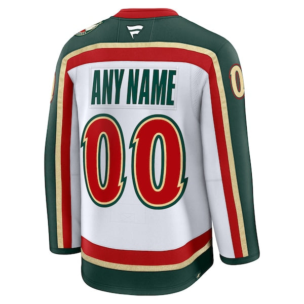 Minnesota Wild  25th Anniversary Premium Custom Jersey - White/Green