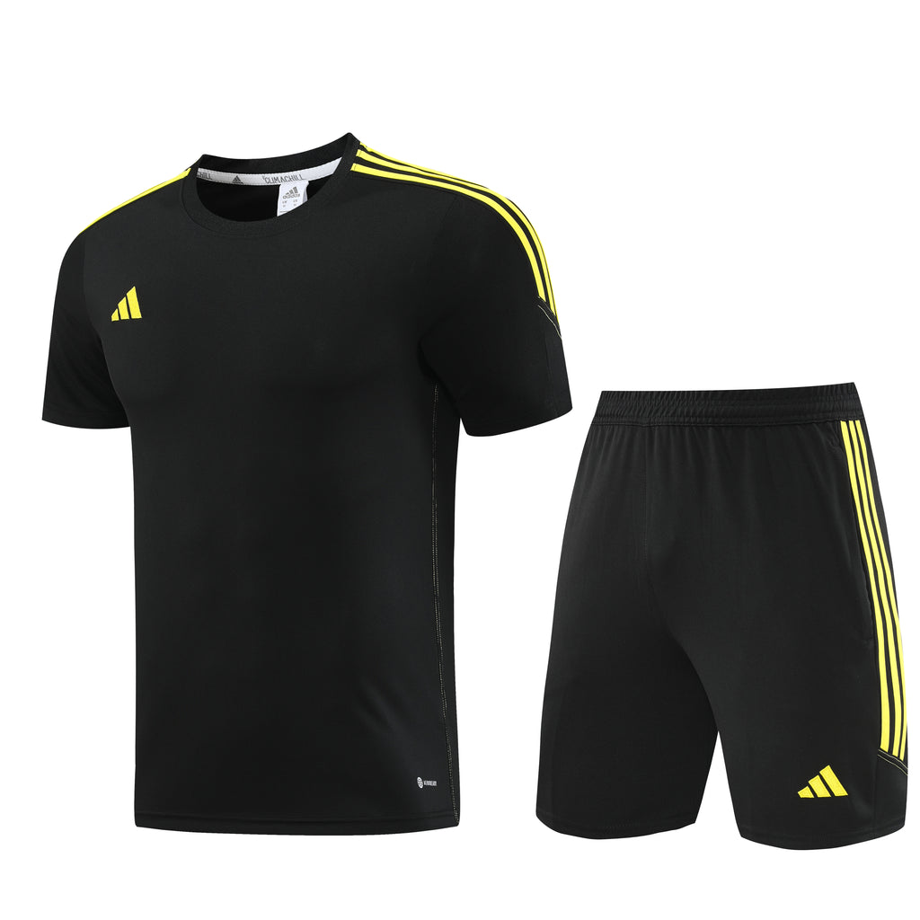 Adidas Short Sleeve Training Jersey Set - AD02- Black/Yellow